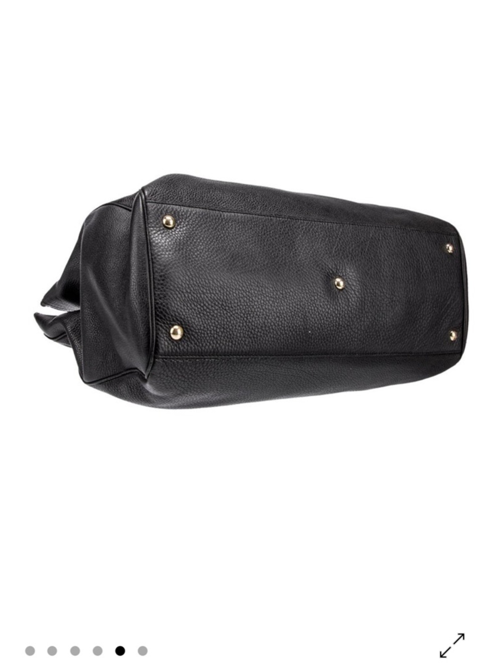 Gucci Black Leather Tote with Bamboo Top Handles - Picture 4 of 6